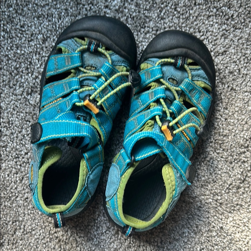 Keen Blue and Green Outdoor Sandals with Protective Toe